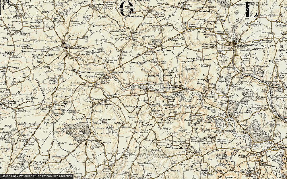 Old Map of Cretingham, 1898-1901 in 1898-1901