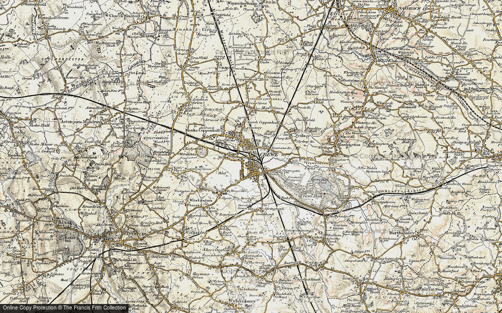 Old Map of Crewe, 1902-1903 in 1902-1903