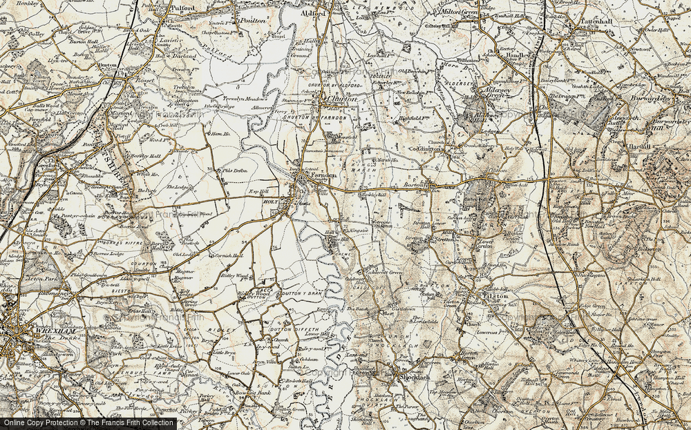Old Map of Historic Map covering Wetreins Green in 1902