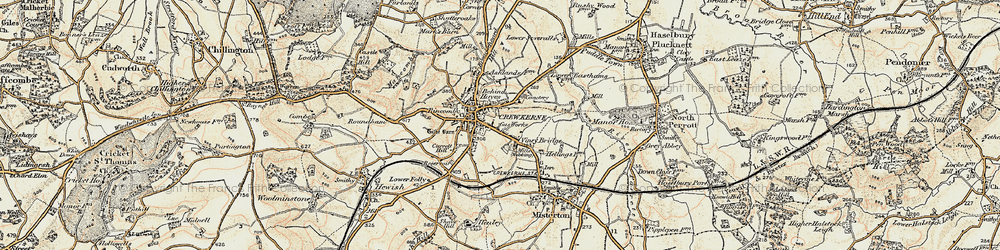 Old map of Crewkerne in 1898-1899