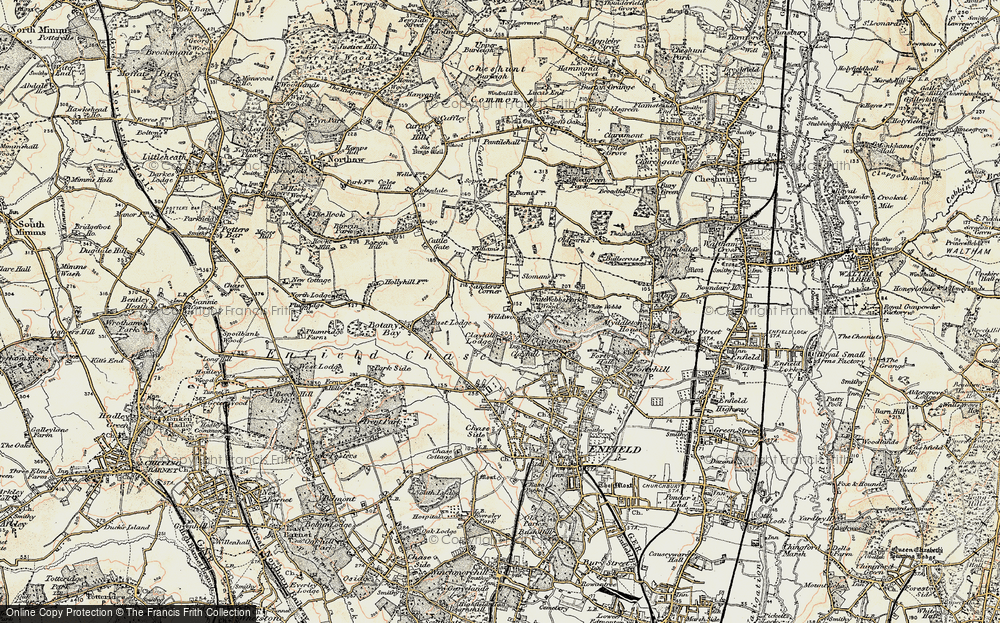 Old Map of Crews Hill, 1897-1898 in 1897-1898