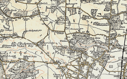 Old map of Crews Hill in 1897-1898