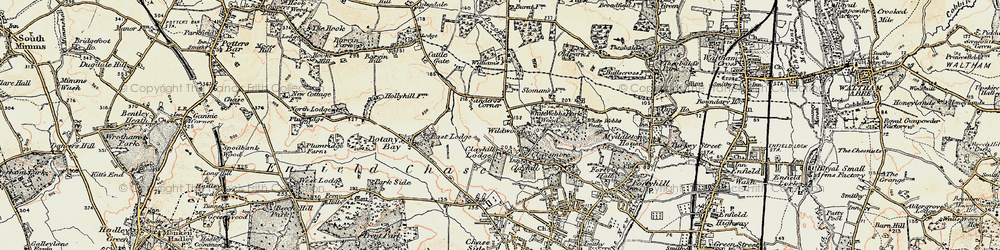 Old map of Whitewebbs Park in 1897-1898