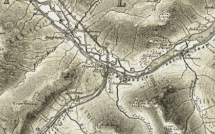 Old map of Allt Coire Ardrain in 1906-1907