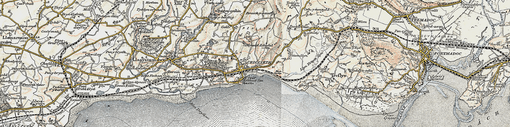 Old map of Criccieth in 1903