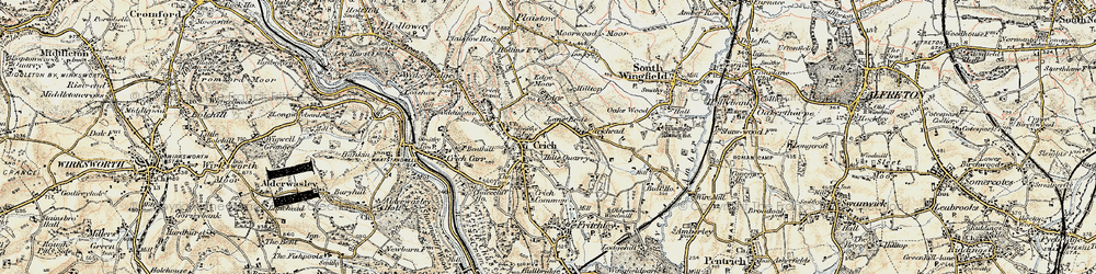 Old map of Crich in 1902-1903