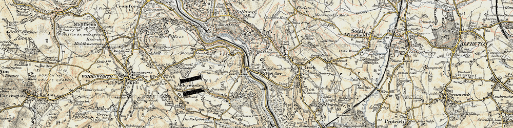 Old map of Crich Carr in 1902-1903