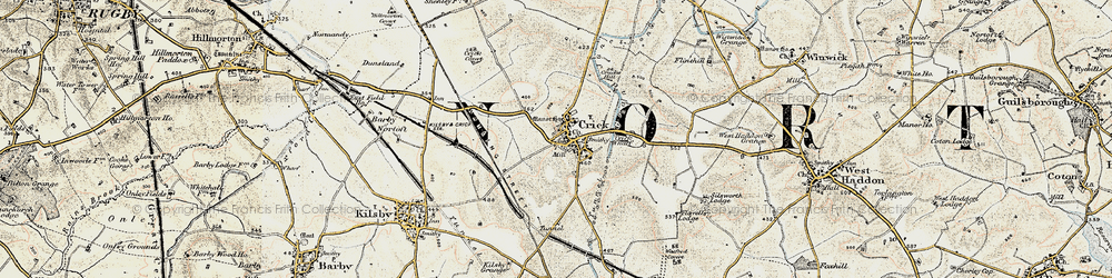 Old map of Crick Tunnel in 1901