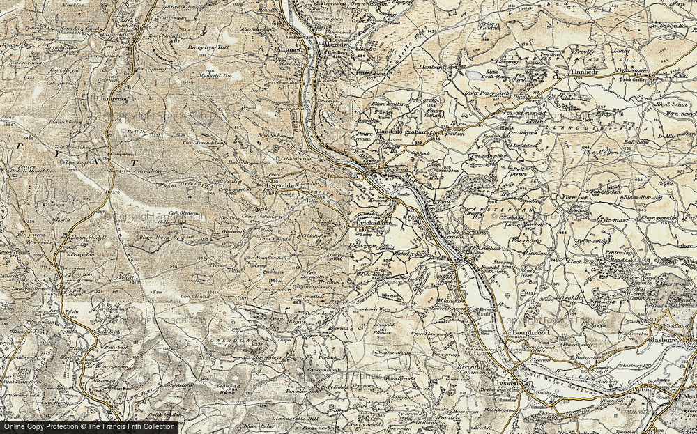 Old Map of Crickadarn, 1900-1902 in 1900-1902