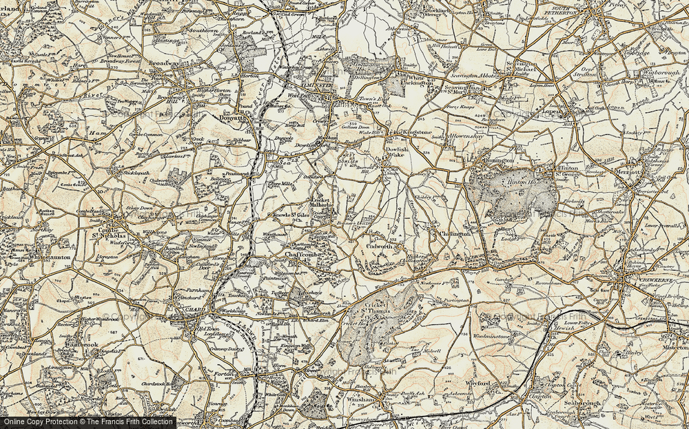 Old Map of Cricket Malherbie, 1898-1899 in 1898-1899