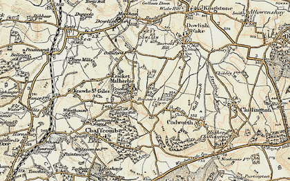 Old map of Cricket Malherbie in 1898-1899