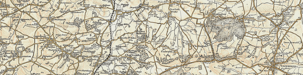 Old map of Cricket Malherbie in 1898-1899