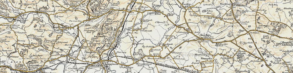 Old map of Crickheath in 1902
