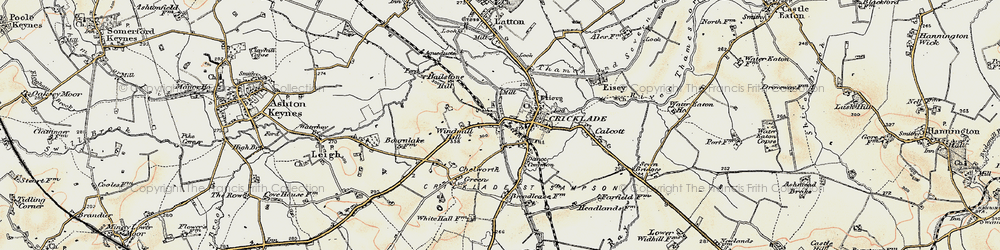 Old map of Cricklade in 1898-1899