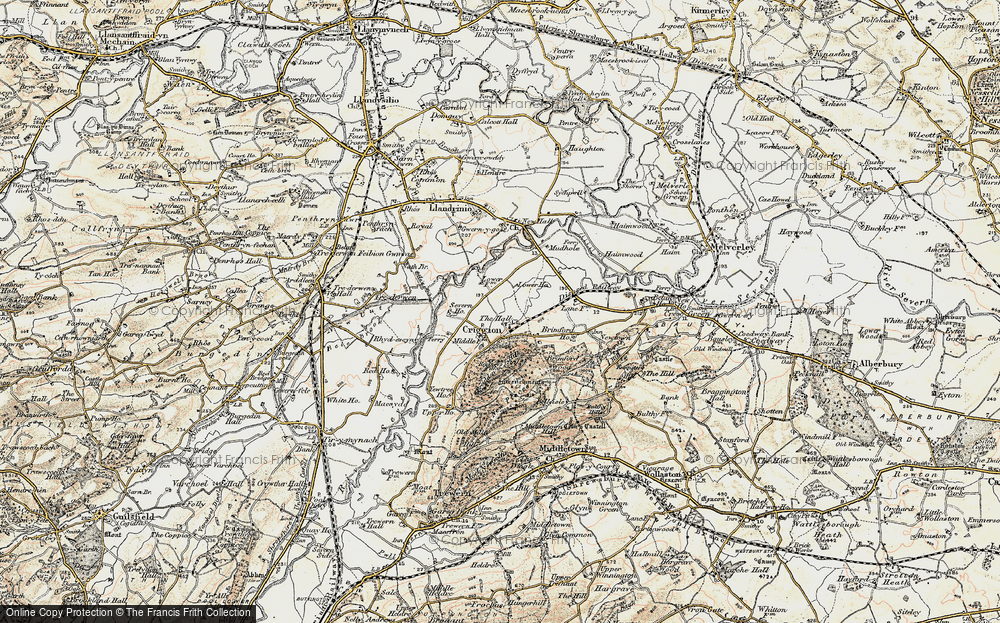 Old Map of Historic Map covering Breidden Forest in 1902