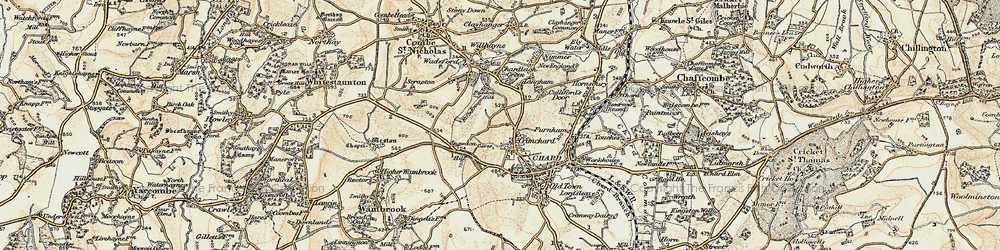 Old map of Crimchard in 1898-1899