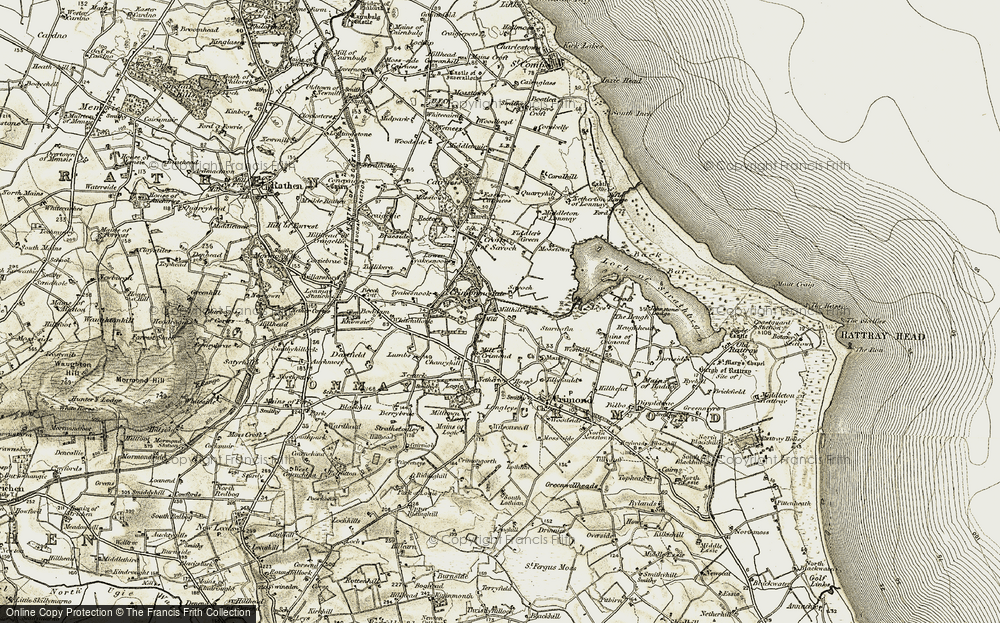 Old Map of Crimonmogate, 1909-1910 in 1909-1910