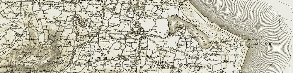 Old map of Crimonmogate in 1909-1910