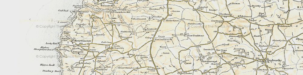 Old map of Wrasford Moor in 1900