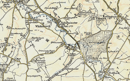 Old map of Ettington Park (Hotel) in 1899-1901