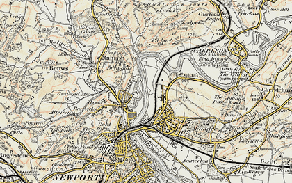 Old map of Crindau in 1899-1900