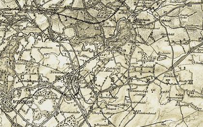 Old map of Crindledyke in 1904-1905