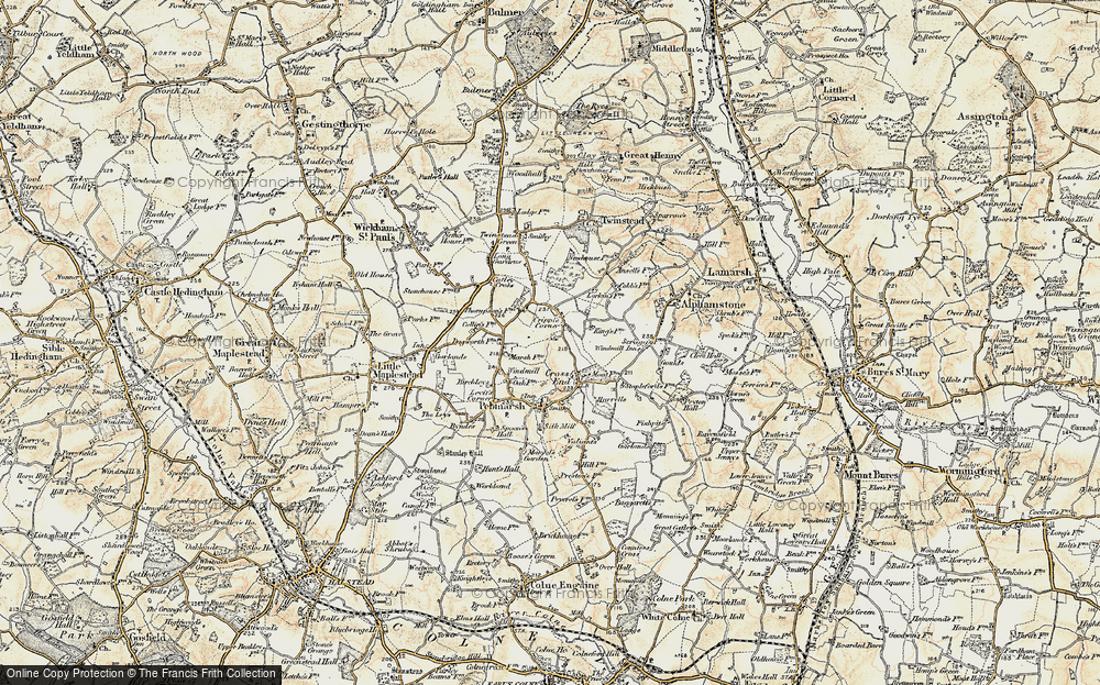 Old Map of Historic Map covering Le Mote Hall in 1898-1901