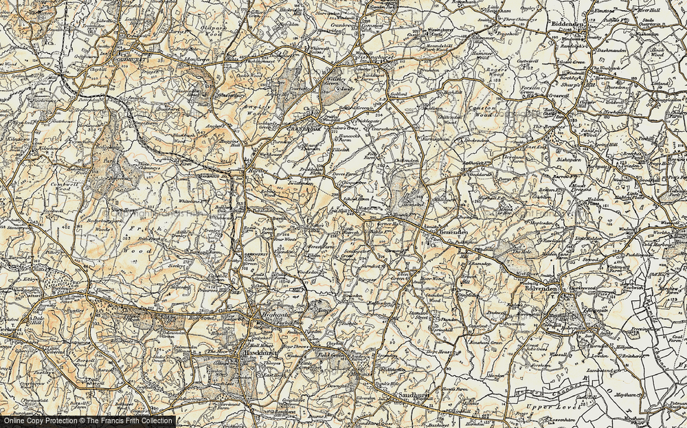 Old Map of Crit Hall, 1898 in 1898