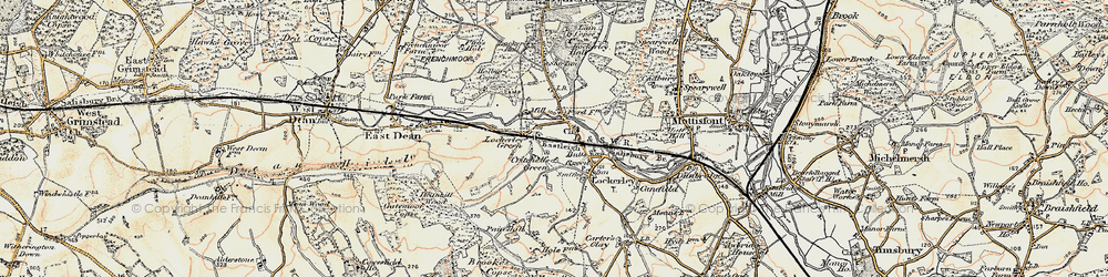 Old map of Critchell's Green in 1897-1898