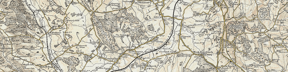 Old map of Crizeley in 1900