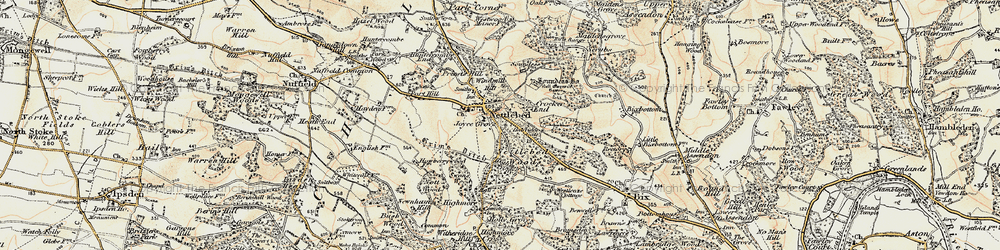 Old map of Crocker End in 1897-1898