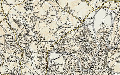 Old map of Wyastone Leys in 1899-1900