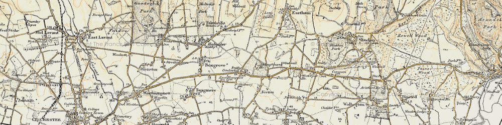 Old map of Aldingbourne Ho in 1897-1899