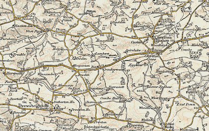 Old map of Crockernwell in 1899-1900