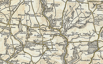 Old map of Whitefield Barton in 1900