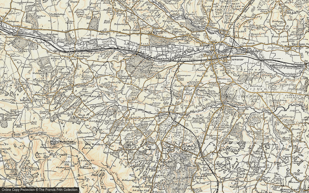 Old Map of Historic Map covering Bourne Ho in 1897-1900