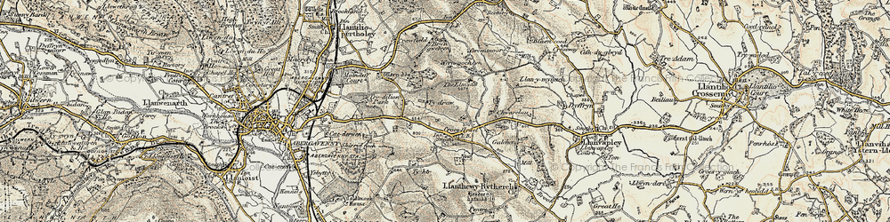 Old map of Croes-Hywel in 1899-1900