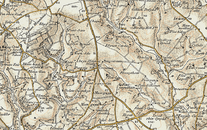 Old map of Blaenythan in 1901