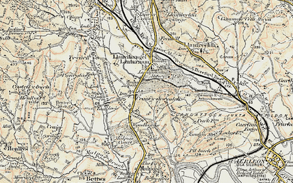 Old map of Llantarnam Abbey in 1899-1900