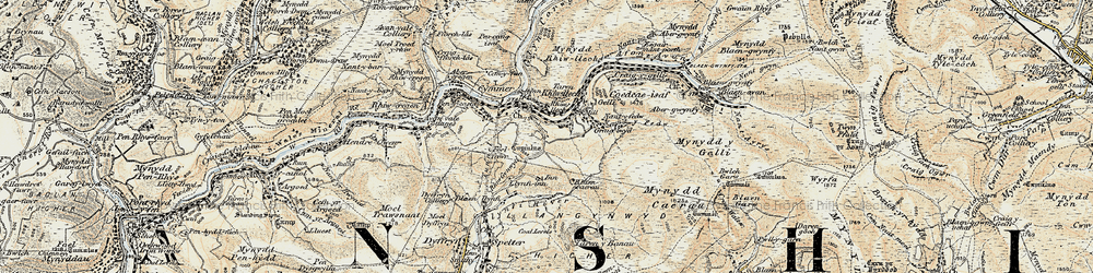 Old map of Croeserw in 1900-1901