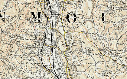 Old map of Croesyceiliog in 1899-1900