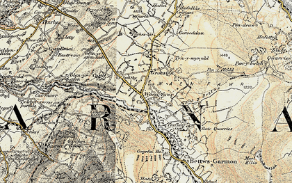 Old map of Croesywaun in 1903-1910