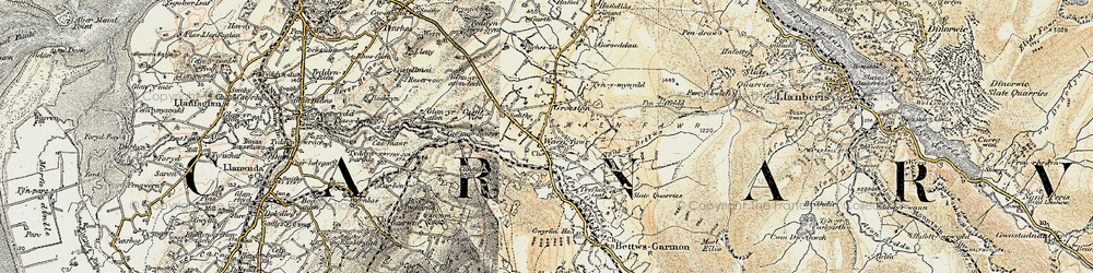 Old map of Croesywaun in 1903-1910