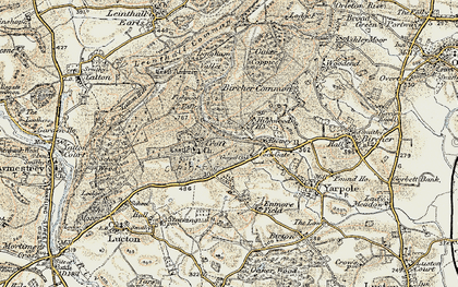 Old map of Croft in 1900-1903