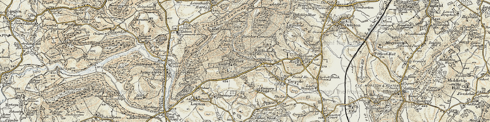 Old map of Croft in 1900-1903