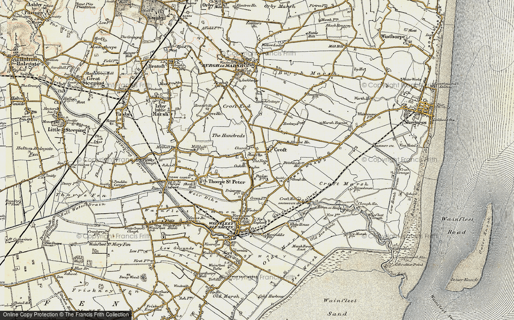 Old Map of Croft, 1901-1903 in 1901-1903