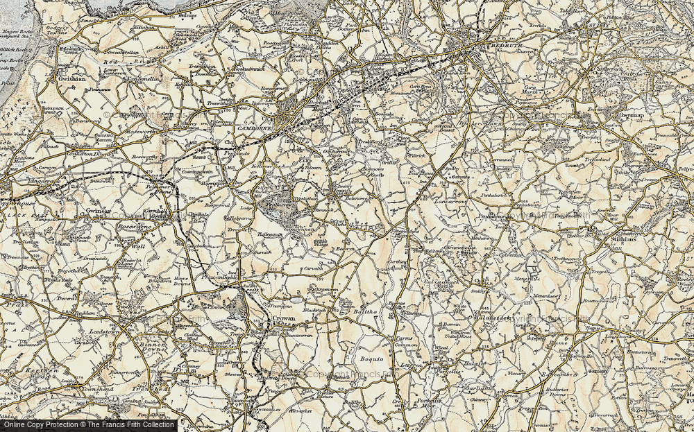 Old Map of Croft Mitchell, 1900 in 1900