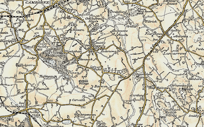 Old map of Croft Mitchell in 1900