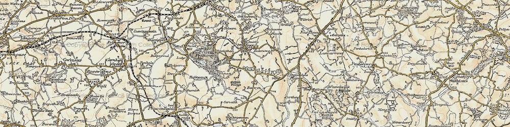 Old map of Croft Mitchell in 1900