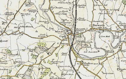 Old map of Hurworth Place in 1903-1904